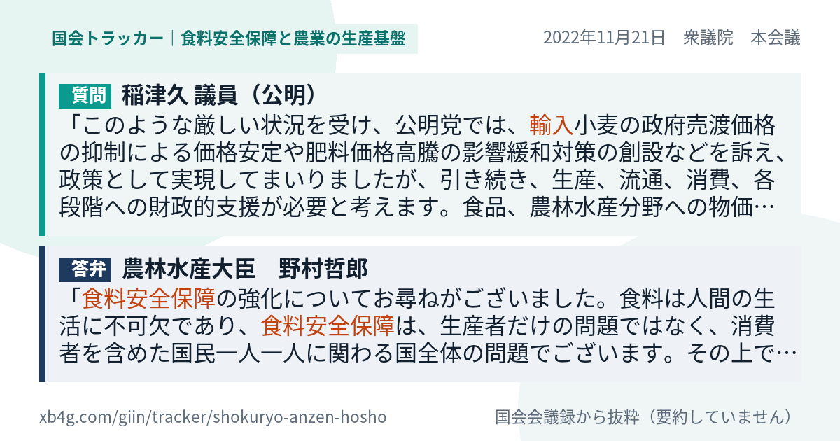 質問と答弁のカード