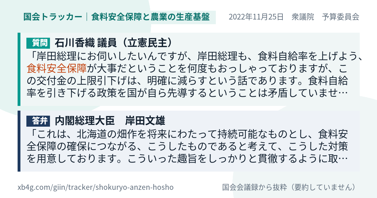 質問と答弁のカード