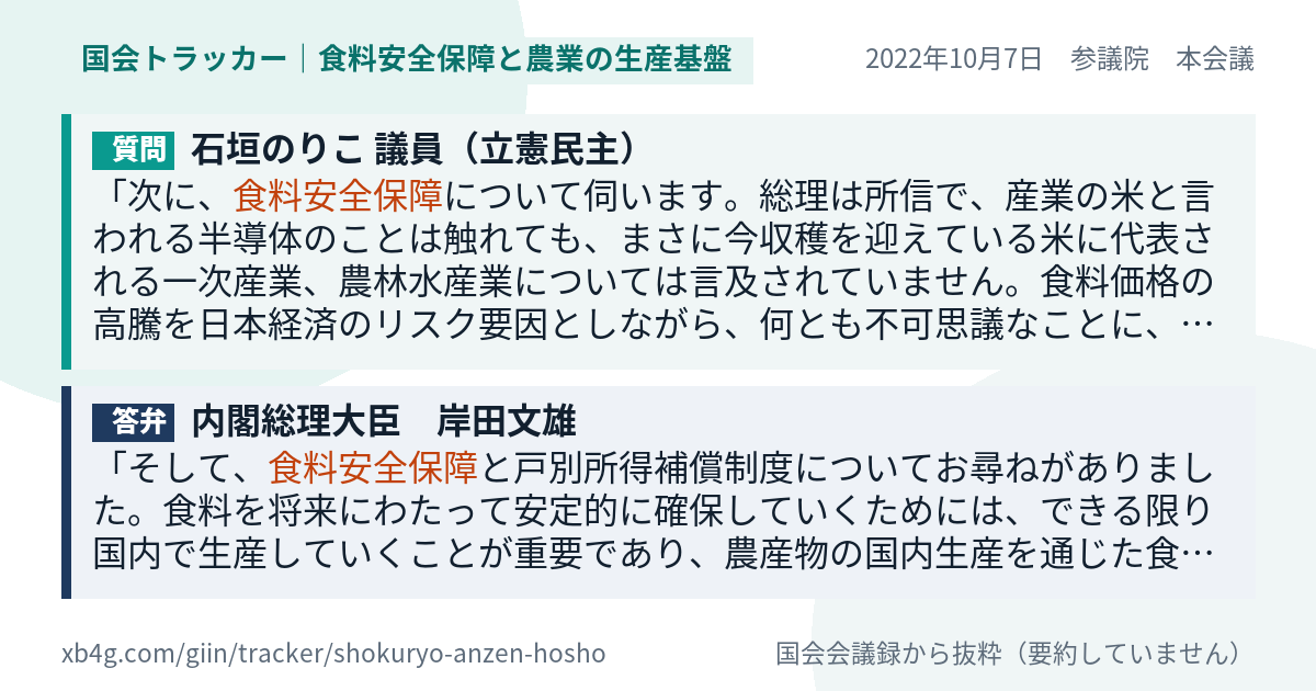 質問と答弁のカード