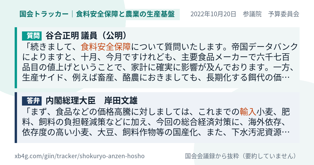 質問と答弁のカード