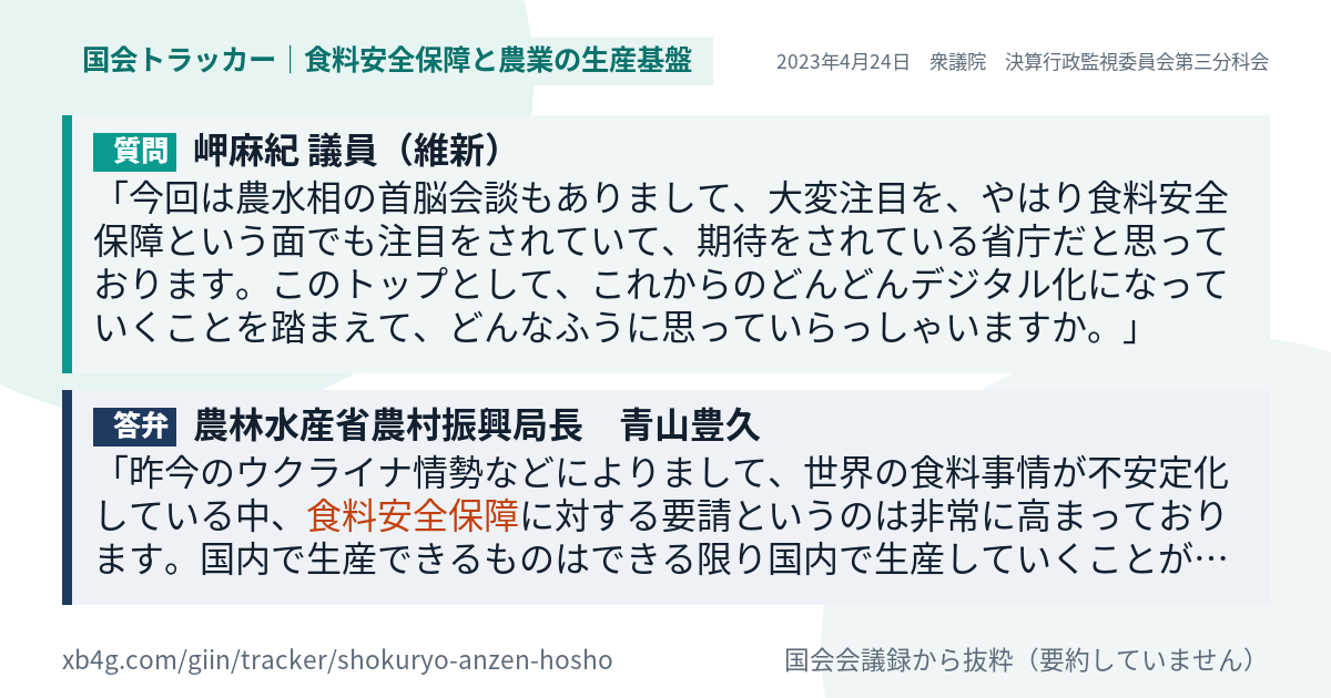 質問と答弁のカード