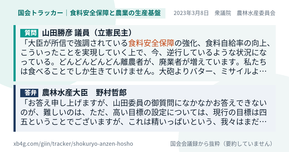質問と答弁のカード