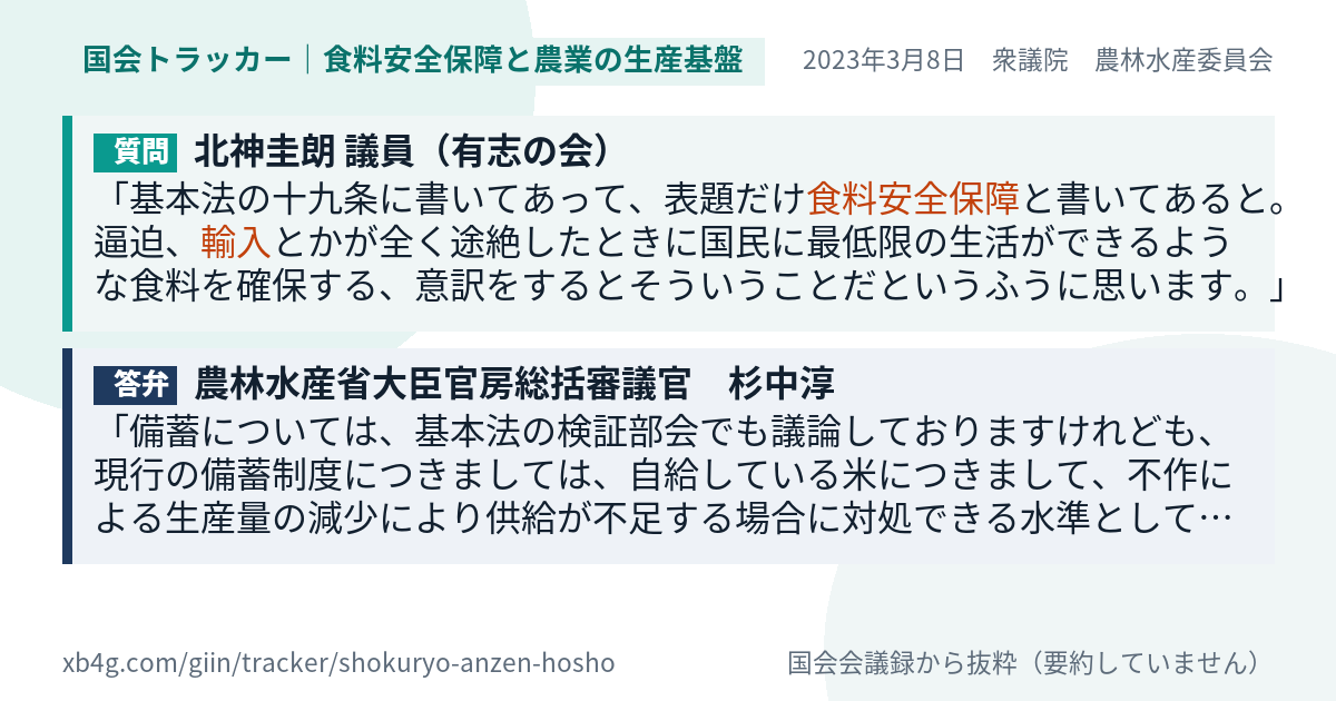 質問と答弁のカード