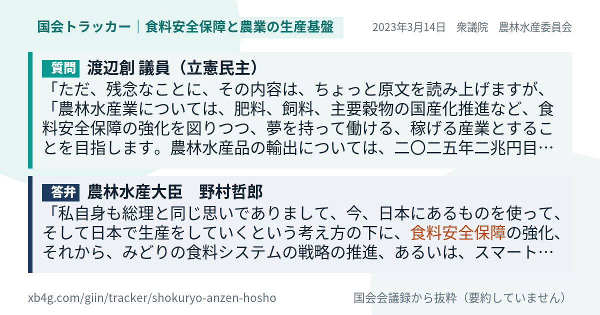 質問と答弁のカード