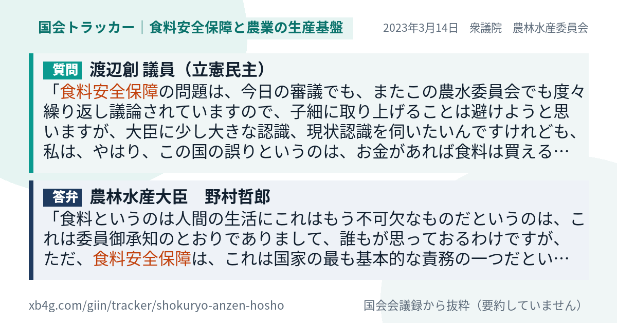質問と答弁のカード