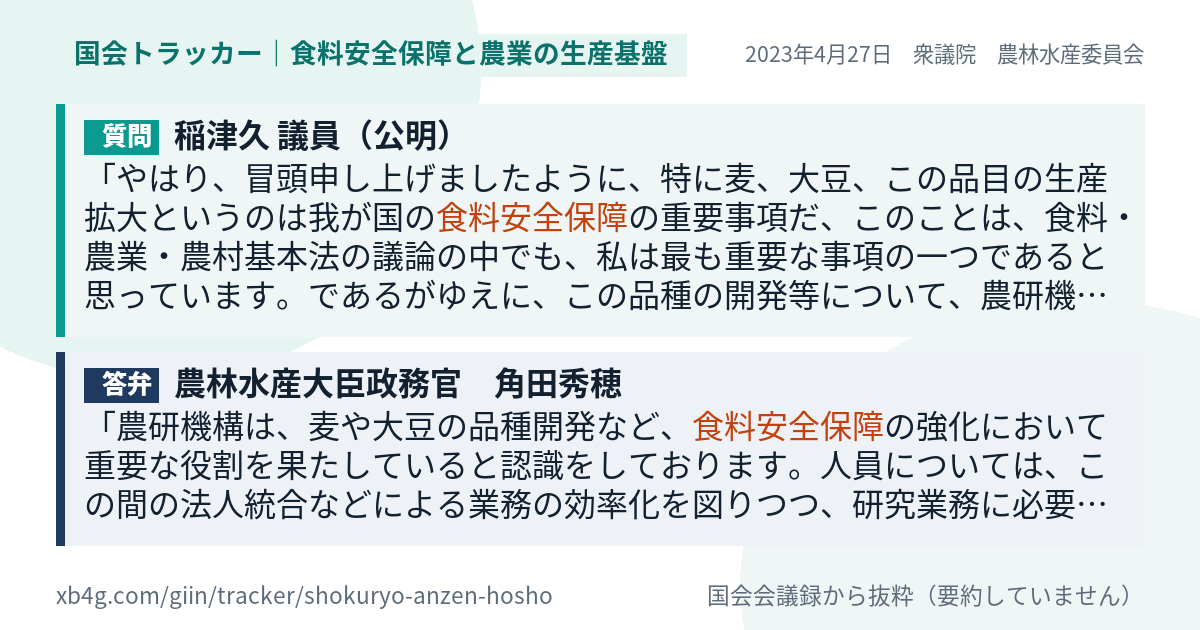 質問と答弁のカード