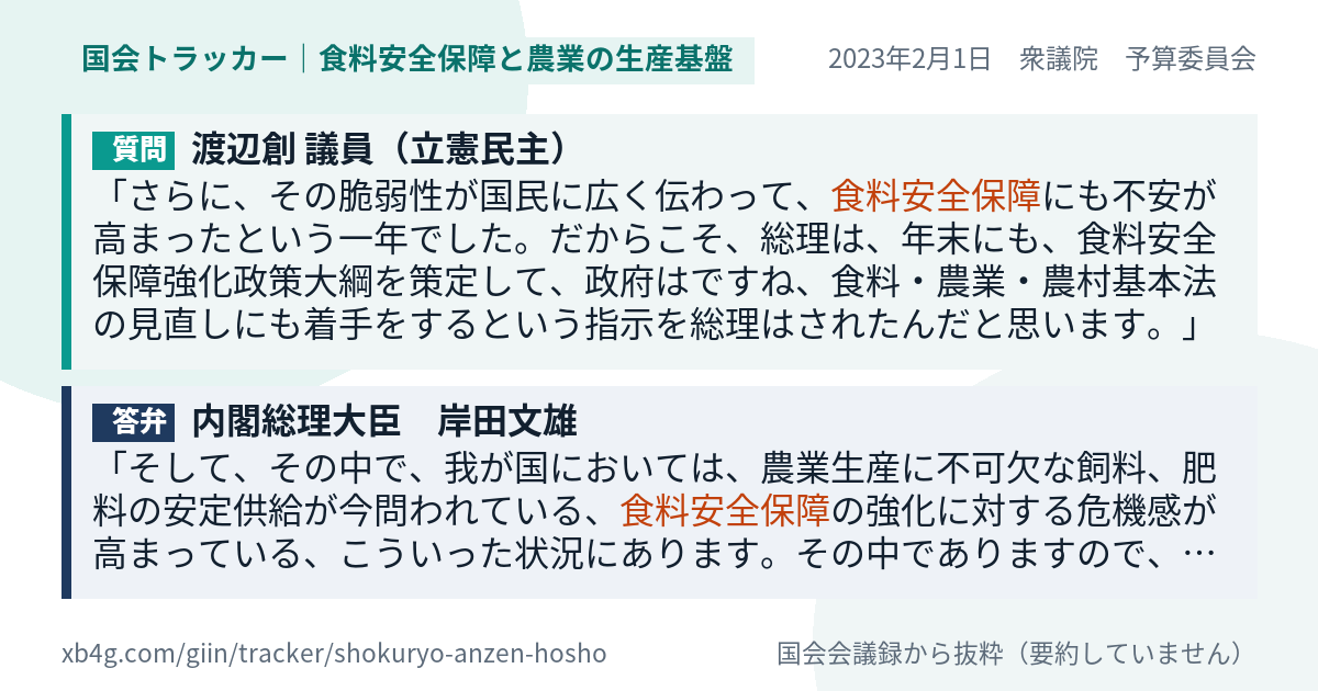 質問と答弁のカード