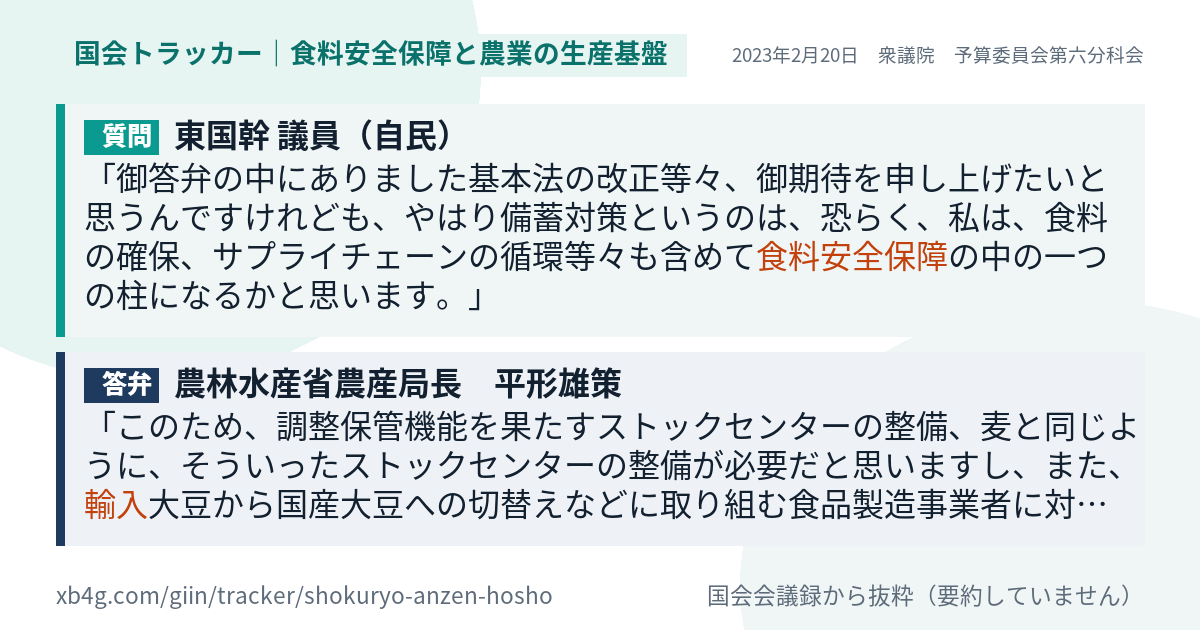 質問と答弁のカード