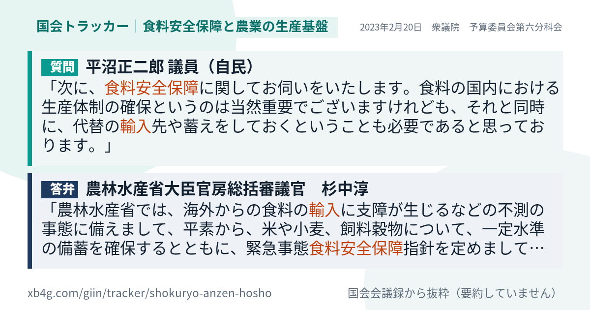 質問と答弁のカード