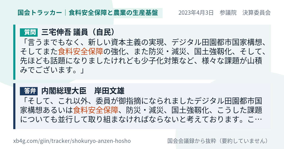 質問と答弁のカード