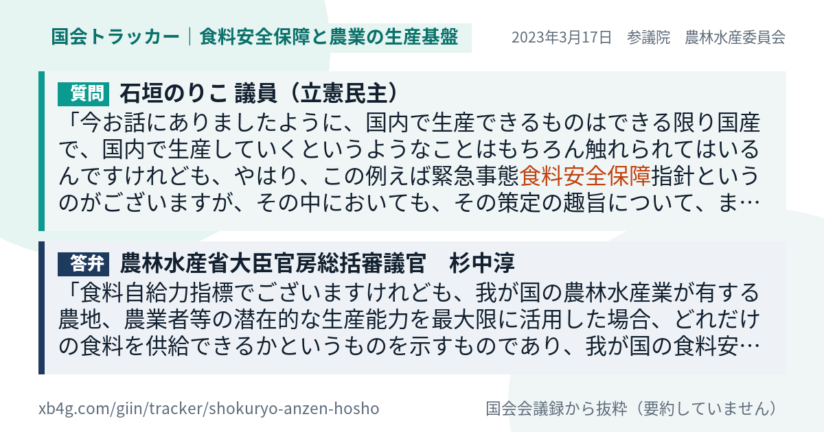 質問と答弁のカード