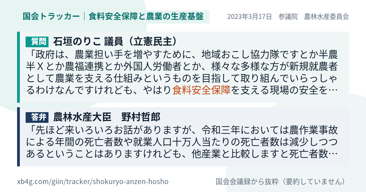 質問と答弁のカード