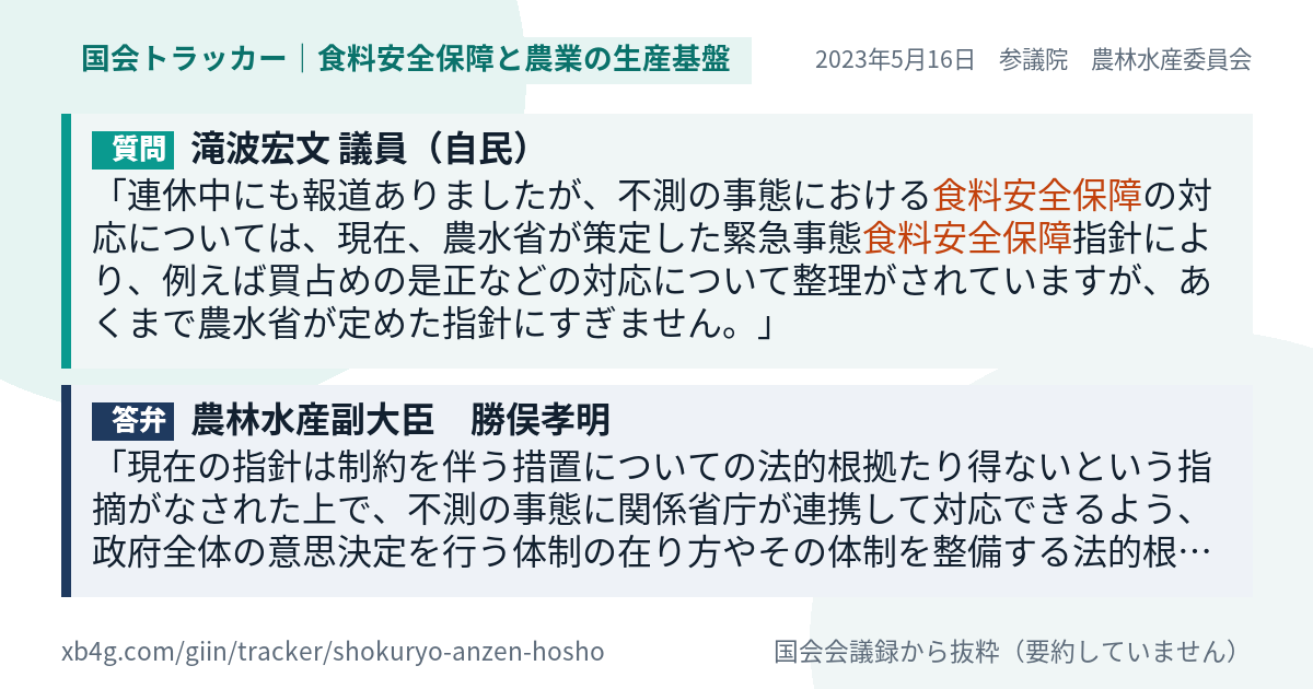 質問と答弁のカード