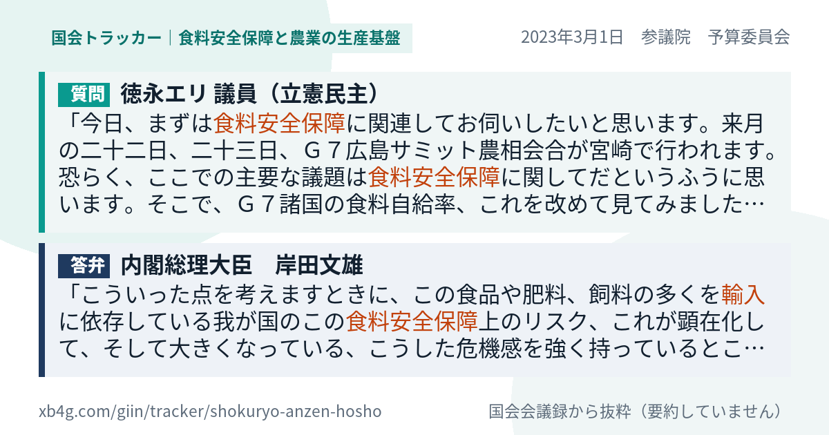 質問と答弁のカード