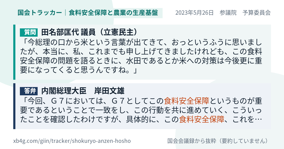 質問と答弁のカード