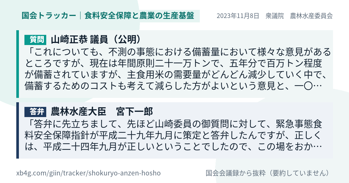 質問と答弁のカード