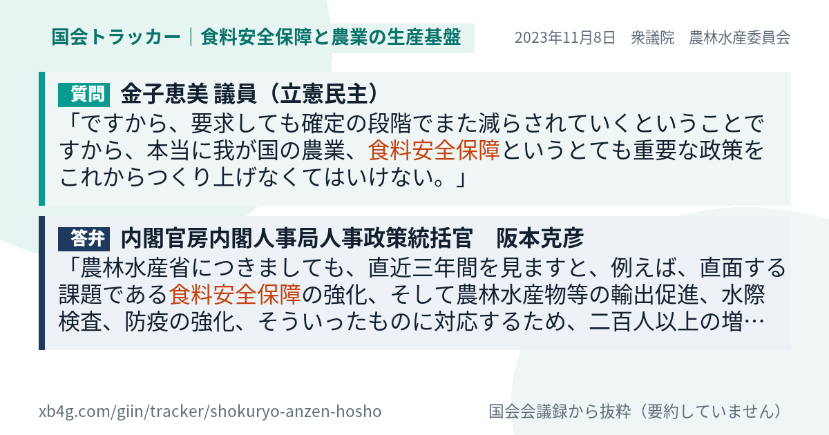 質問と答弁のカード