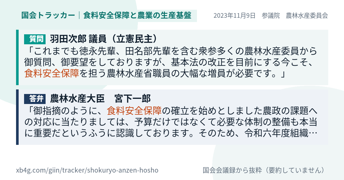 質問と答弁のカード