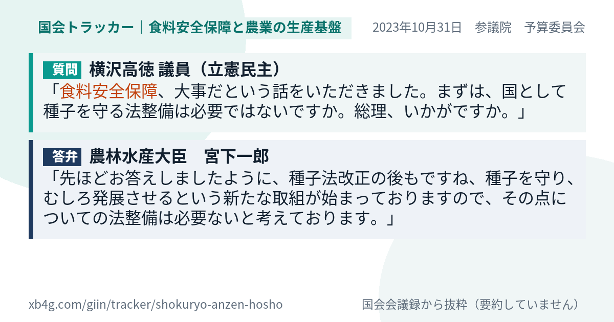 質問と答弁のカード