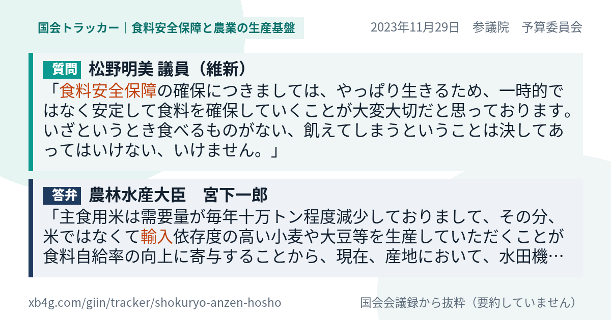 質問と答弁のカード