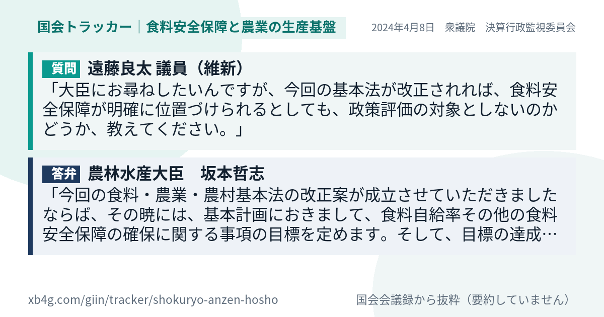 質問と答弁のカード