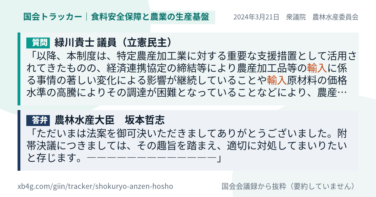 質問と答弁のカード