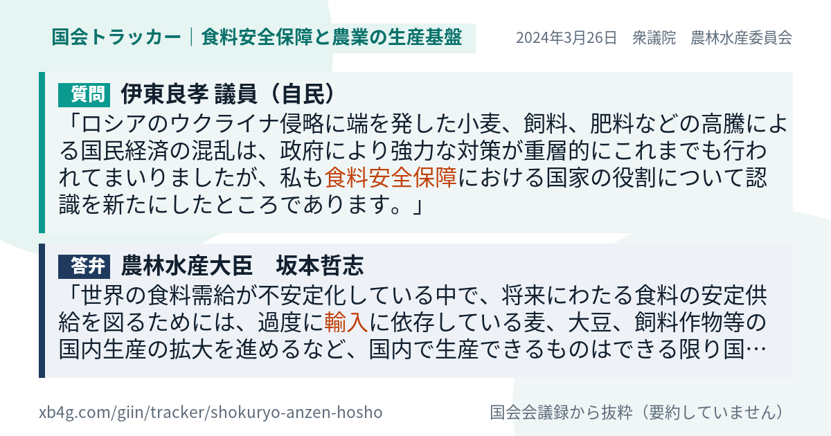 質問と答弁のカード