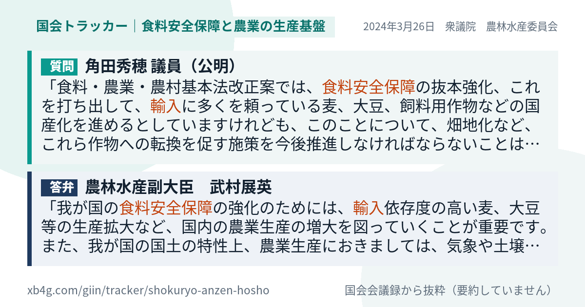 質問と答弁のカード