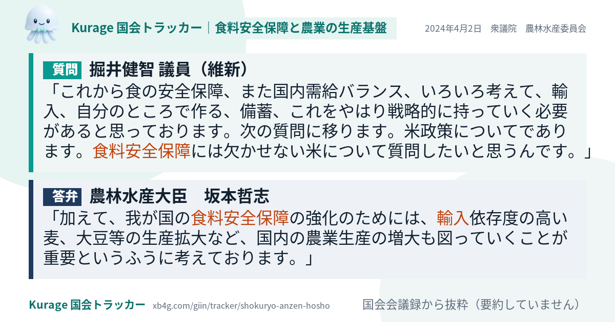 質問と答弁のカード