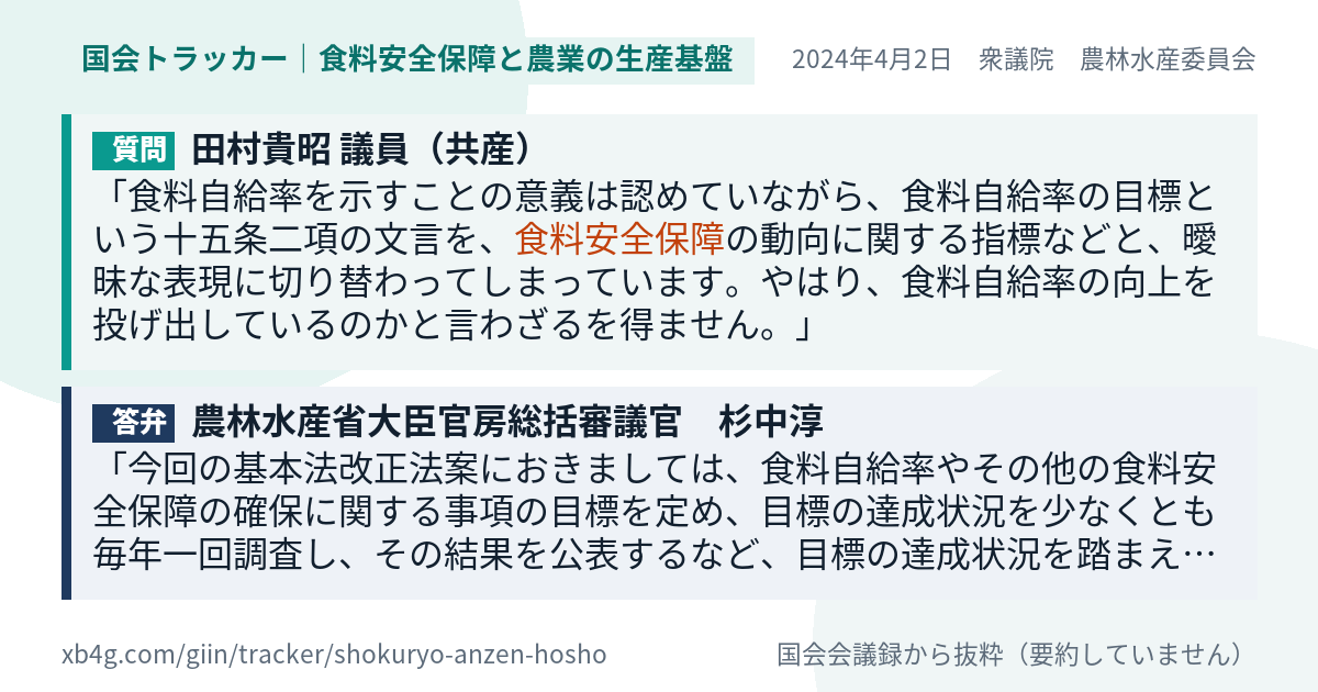 質問と答弁のカード