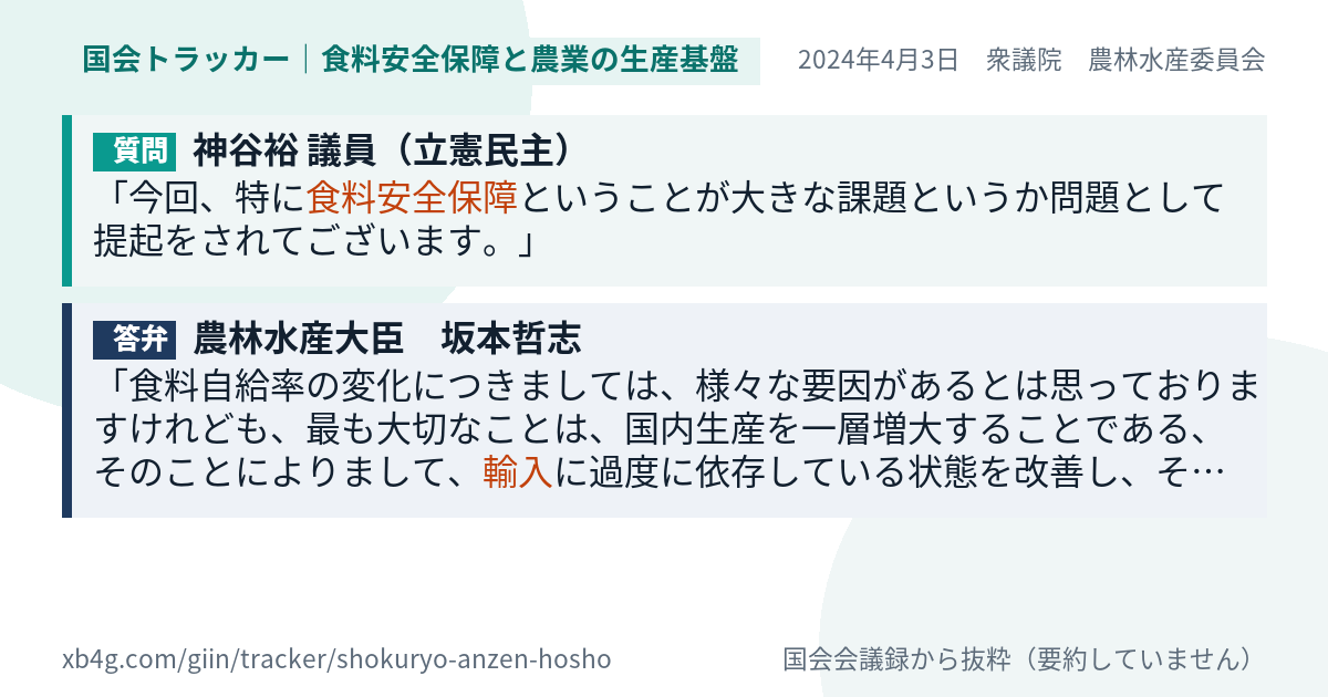 質問と答弁のカード