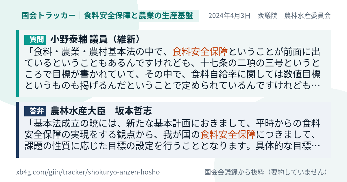 質問と答弁のカード