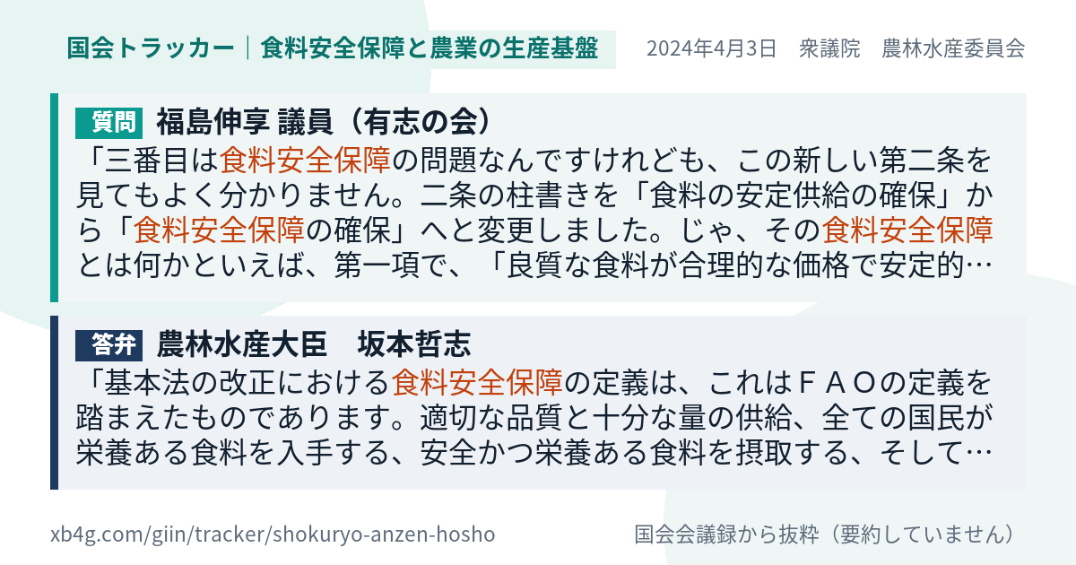 質問と答弁のカード