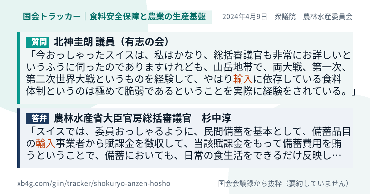質問と答弁のカード