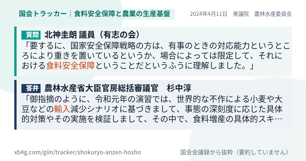 質問と答弁のカード