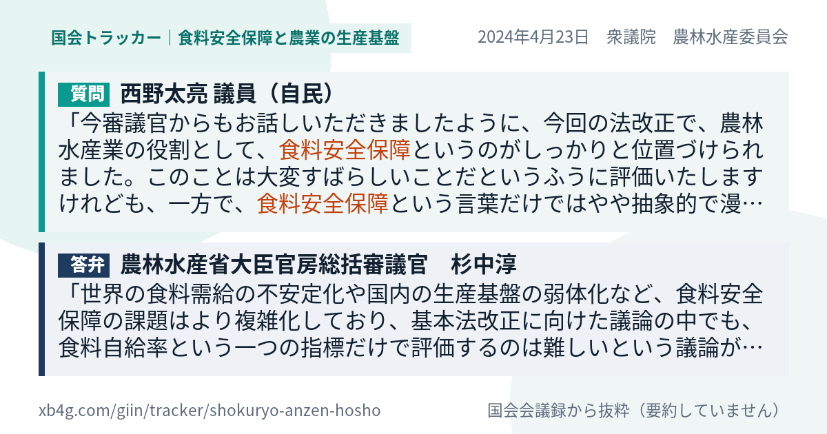 質問と答弁のカード