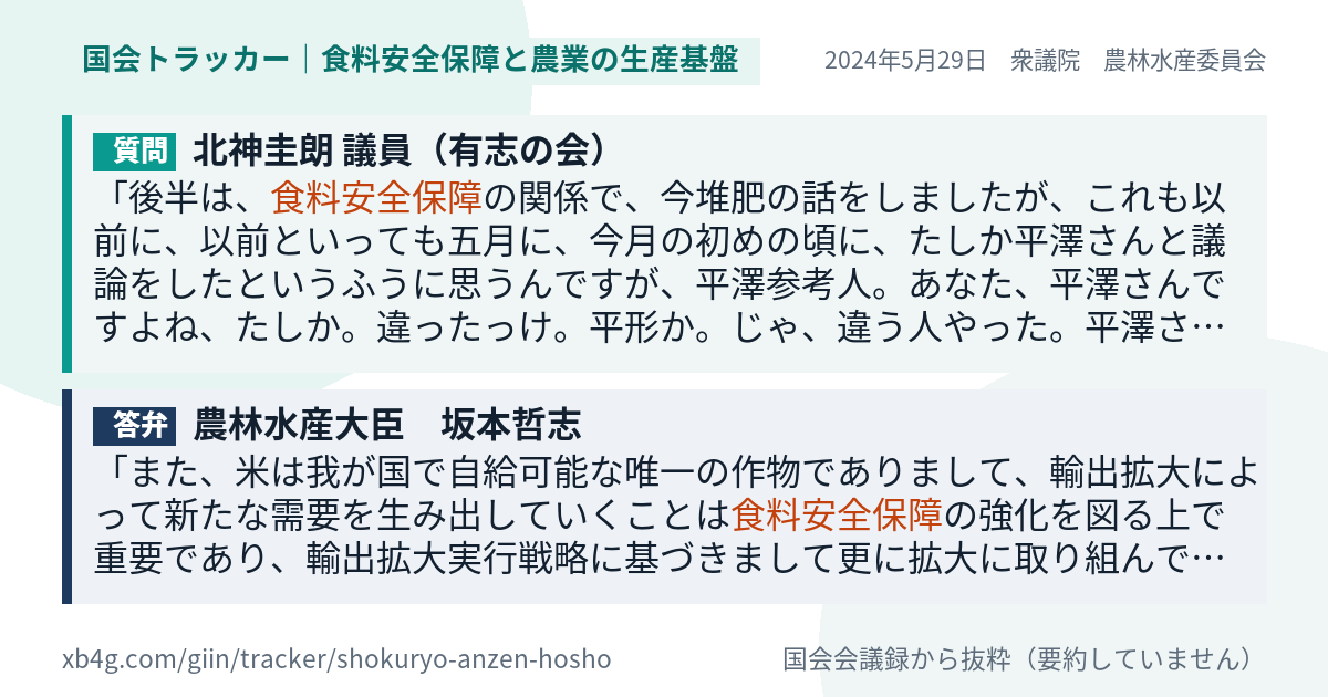 質問と答弁のカード