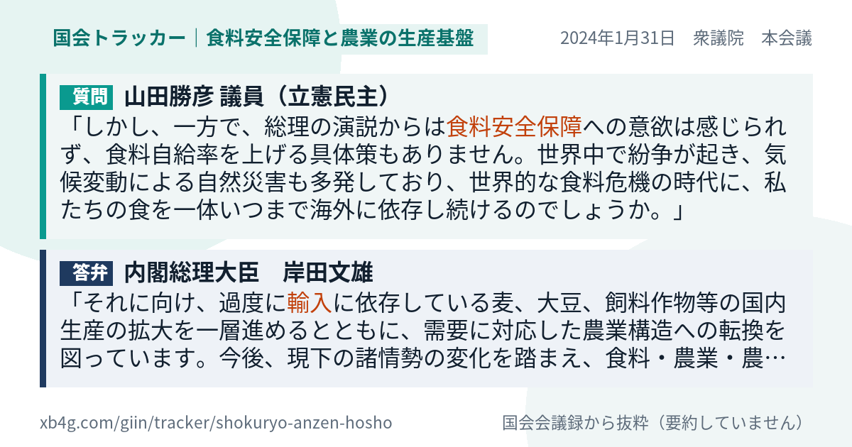 質問と答弁のカード