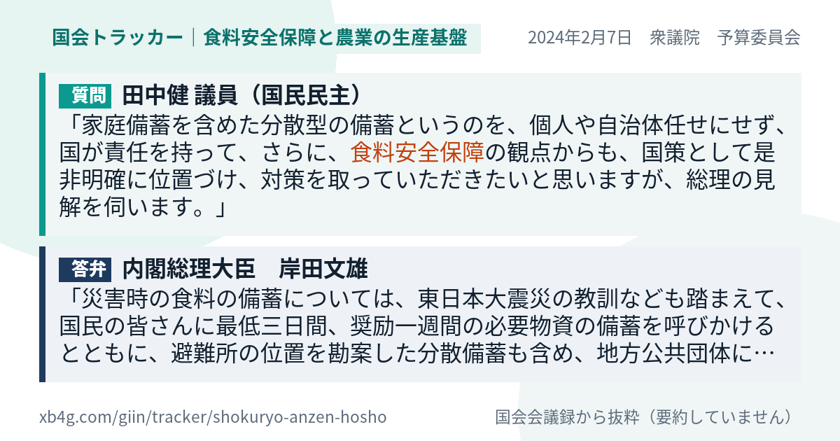 質問と答弁のカード