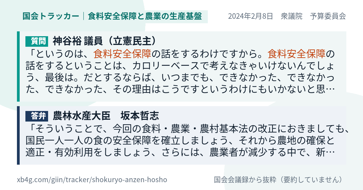 質問と答弁のカード