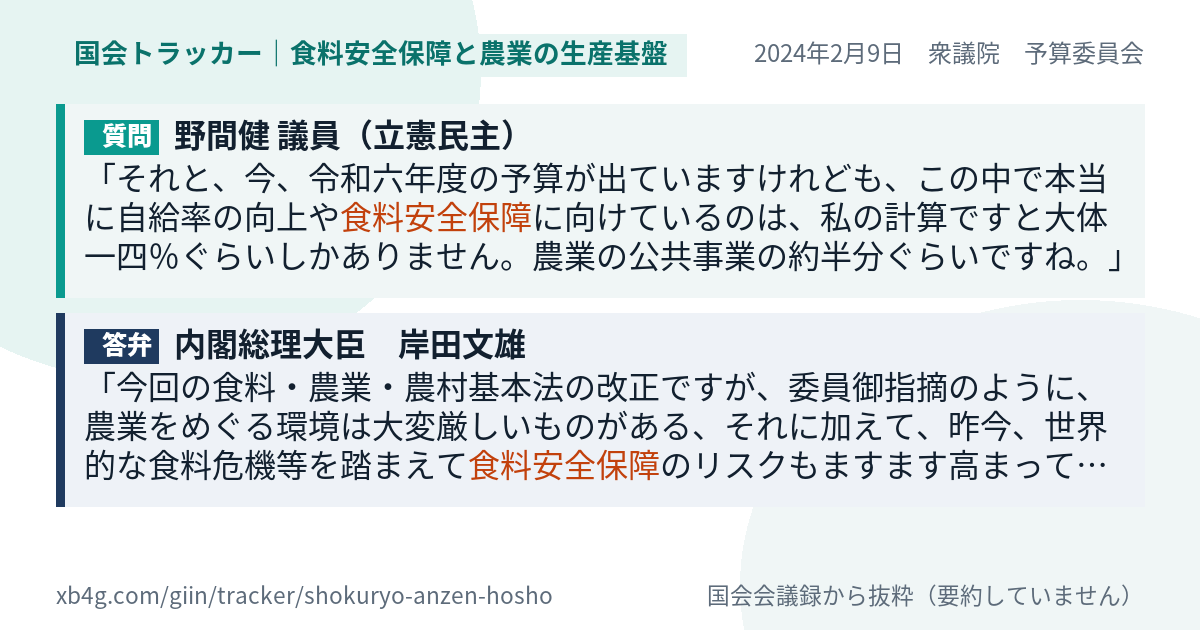 質問と答弁のカード