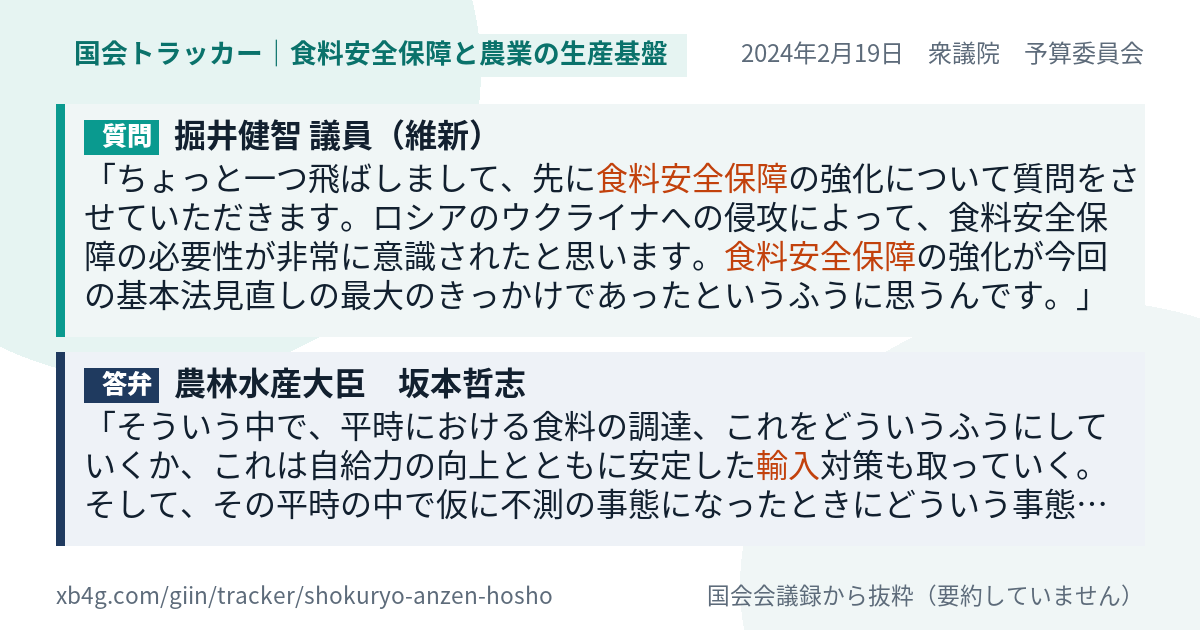 質問と答弁のカード