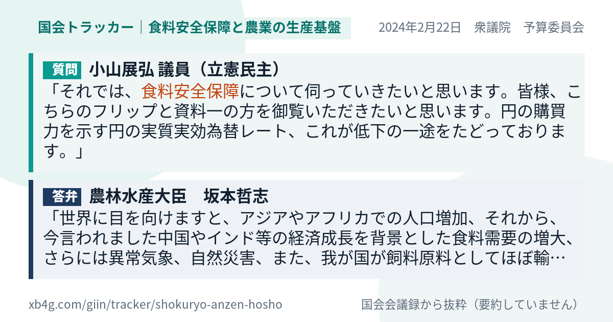 質問と答弁のカード