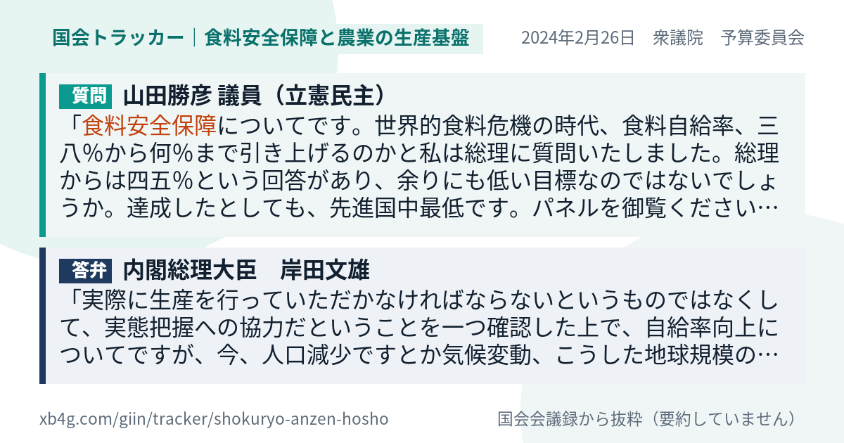 質問と答弁のカード