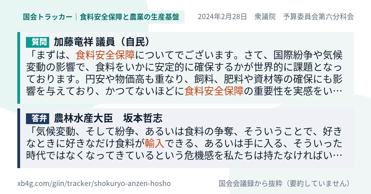 質問と答弁のカード