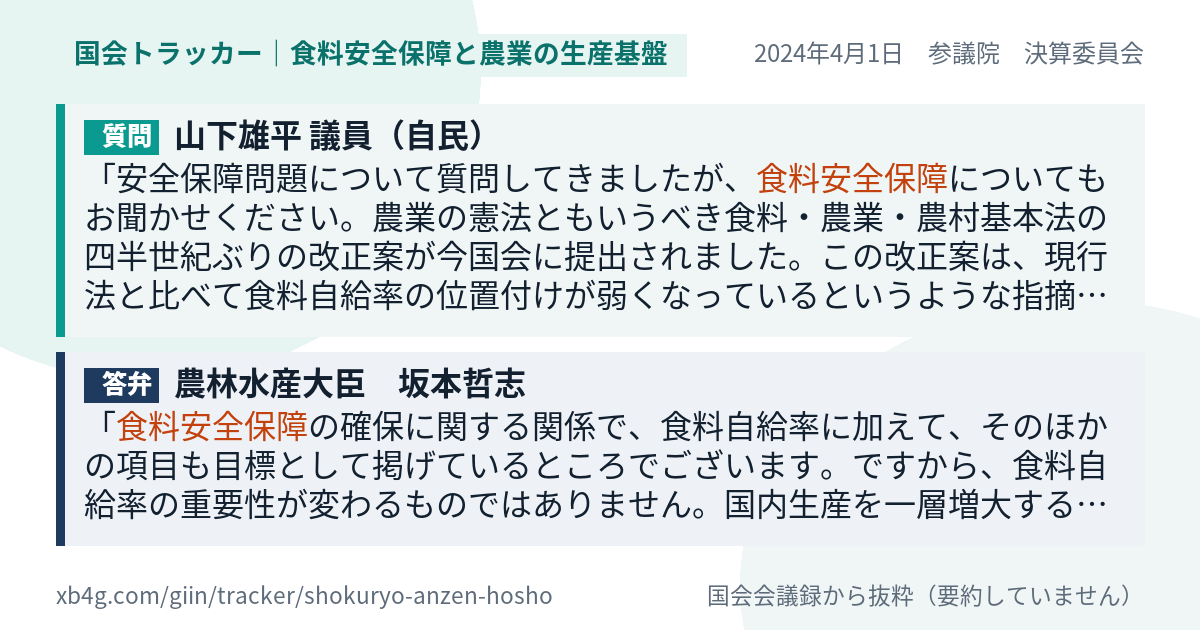 質問と答弁のカード
