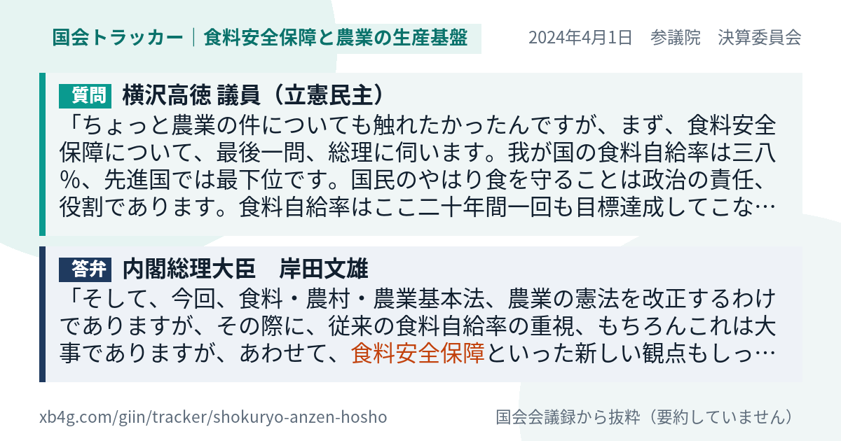 質問と答弁のカード
