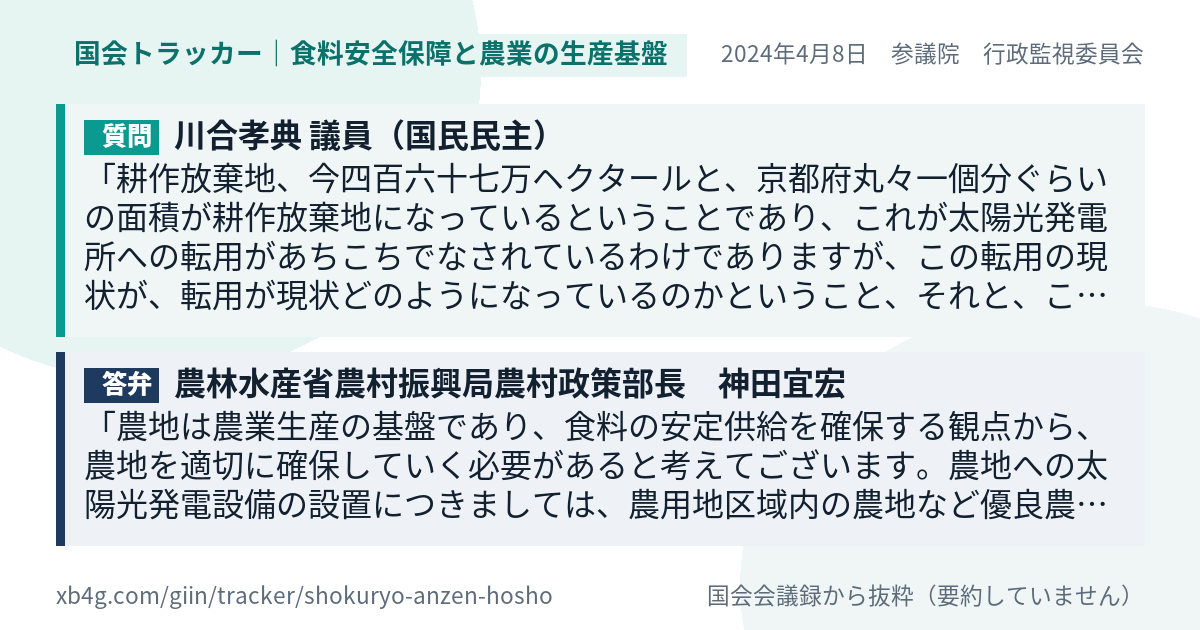 質問と答弁のカード