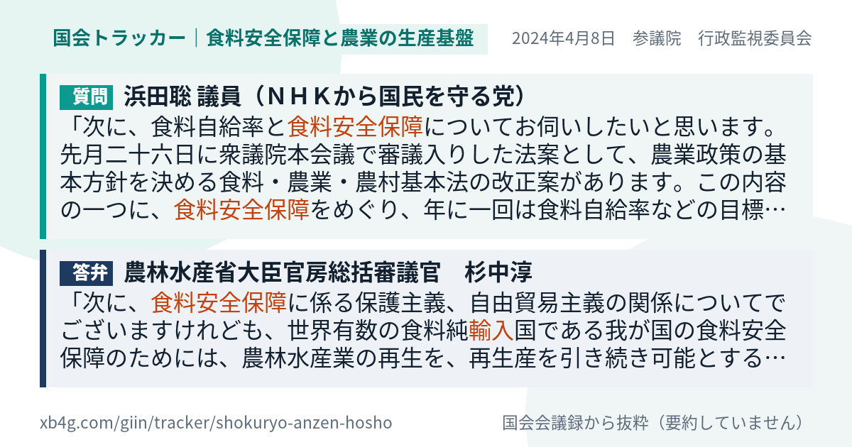 質問と答弁のカード
