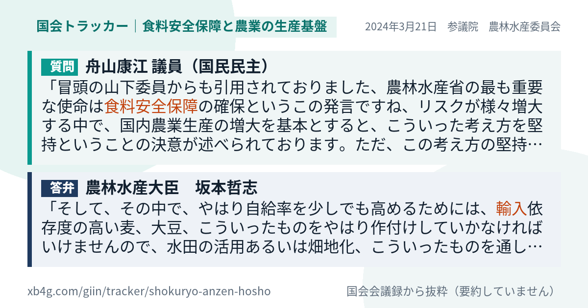 質問と答弁のカード